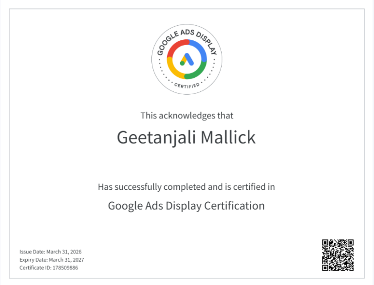 Google Display Ad Certificate